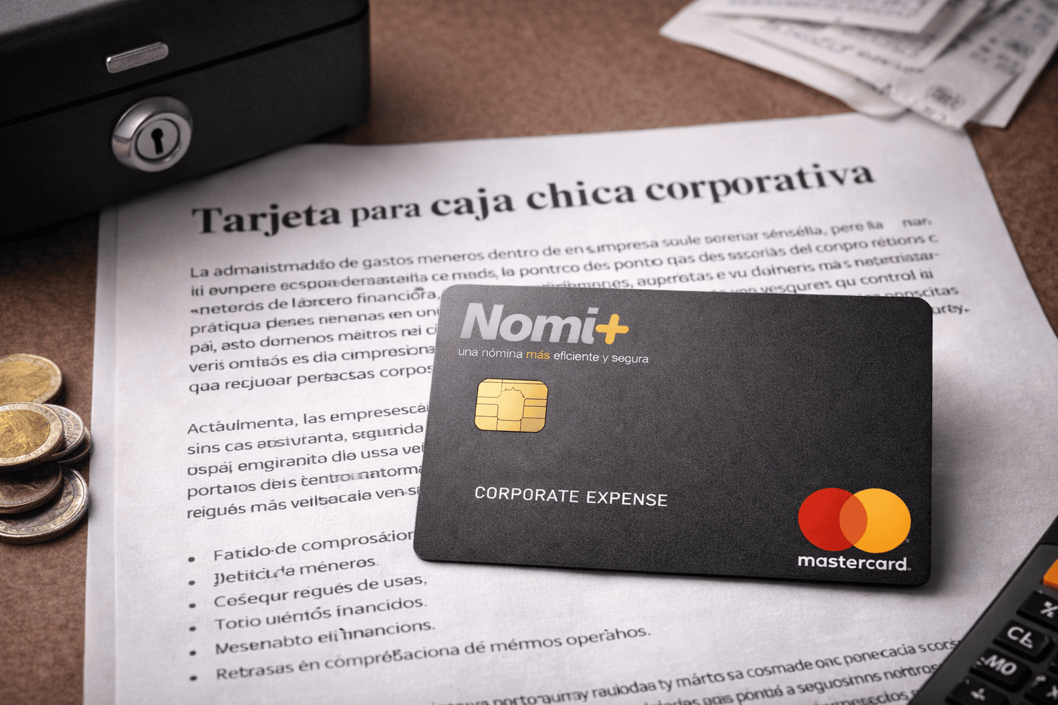 Tarjeta para caja chica